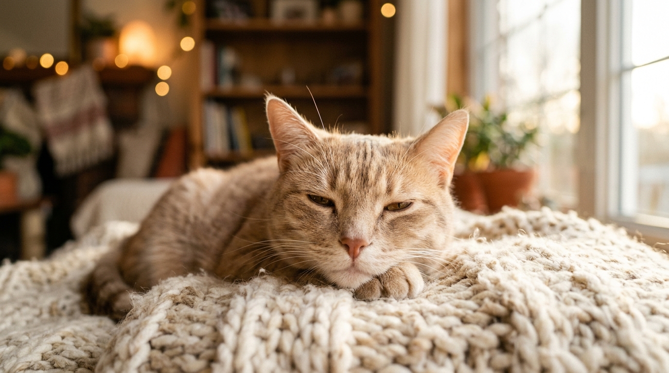 Gl&uuml;ckliche Katze blinzelt langsam &mdash; 7 allt&auml;gliche Dinge die Katzen lieben