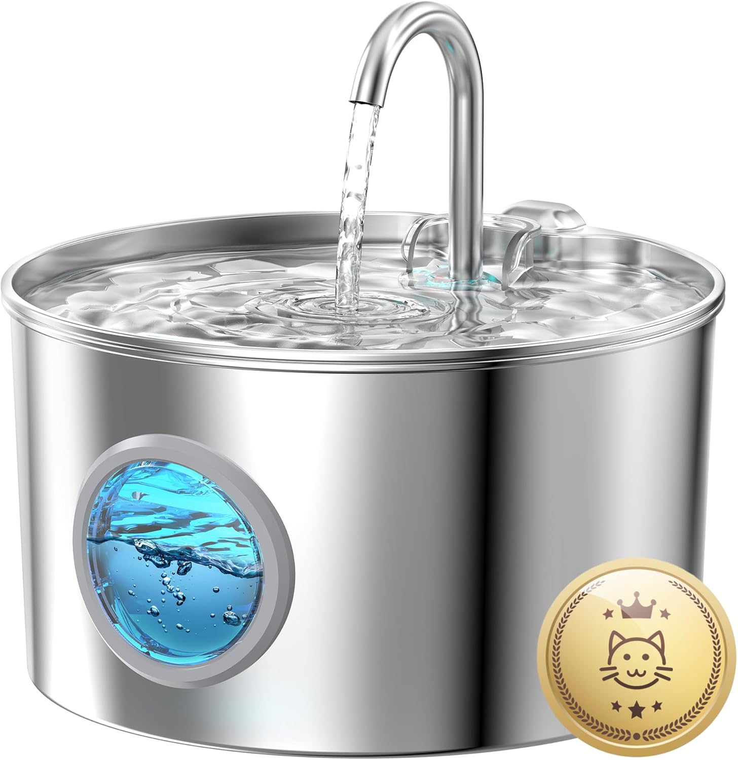 GIOTOHUN Katzenbrunnen Edelstahl 2,2L